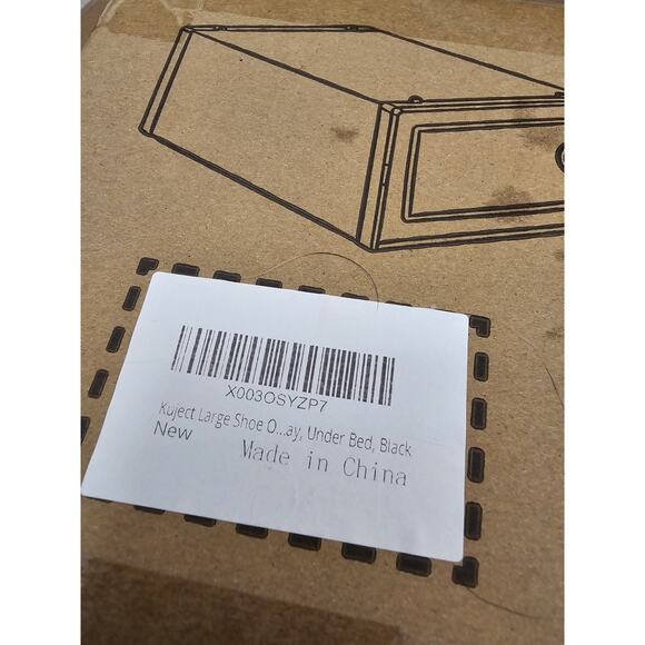 Large Shoe Organizers Storage Boxes Closet 12 Pack Kuject Clear Plastic Black - Picture 7 of 8